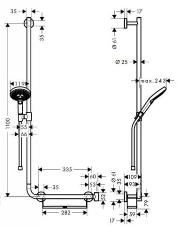 Душевой гарнитур Hansgrohe Raindance Select S 26324400
