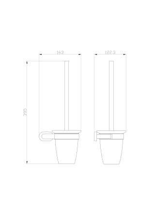 Туалетный ершик в комплекте WONZON & WOGHAND FIRST, глянцевое золото WW-8429-LG