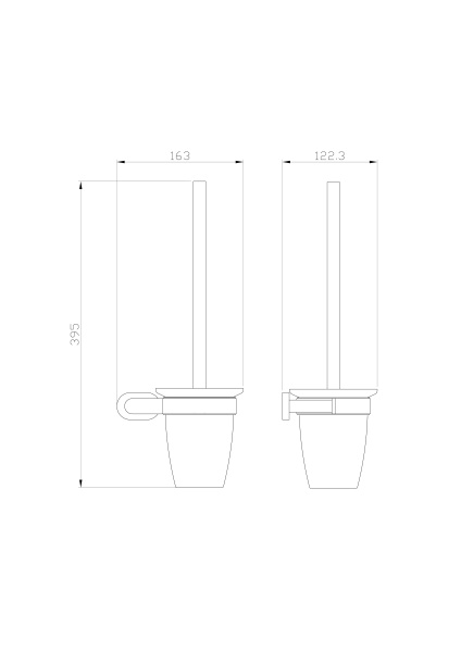 Туалетный ершик в комплекте WONZON & WOGHAND FIRST, хром WW-8429