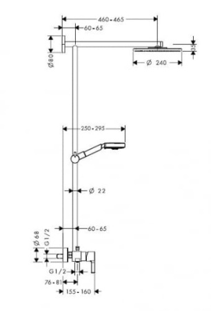 Душевая система HANSGROHE Raindance Showerpipe 27193000