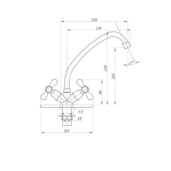 Смеситель для кухни FAUZT FZs-223-10 тип См-МДЦБА