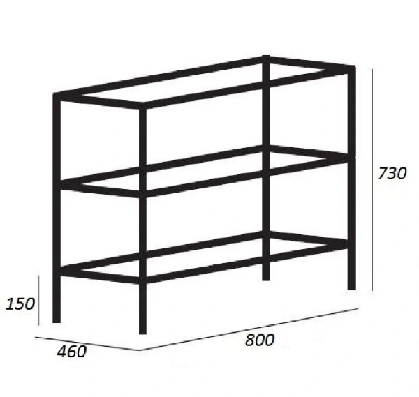 Консоль под раковину Cezares CADRO-80/46/73-2C-PIA-MET-ST