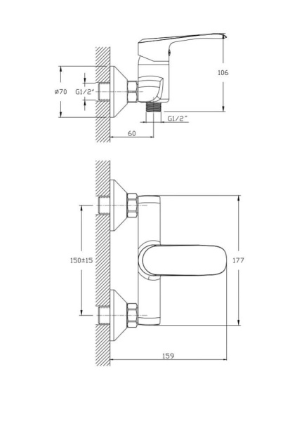Смеситель для душа Koller Pool Aqua AQ0400