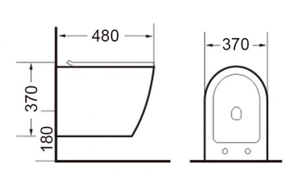 Унитаз подвесной Timo Kulo TK-403 MB
