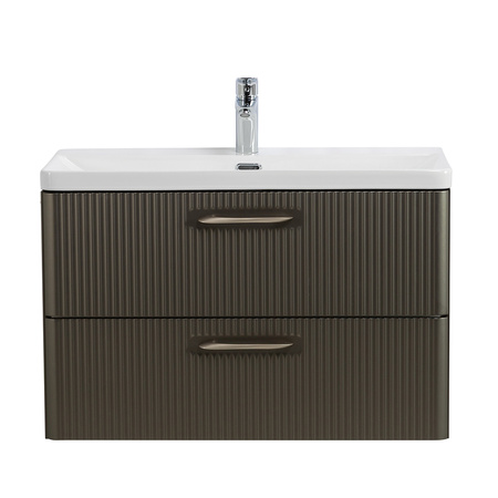Тумба под раковину BelBagno Due DUE-800-2C-SO-GM-P без ручек, оружейная сталь