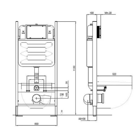 Инсталляция для унитаза Aquatek ECO Standart 50 INS-0000014