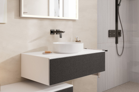 Смеситель для раковины встраиваемый Hansgrohe Metropol 32526340 шлифованный черный хром
