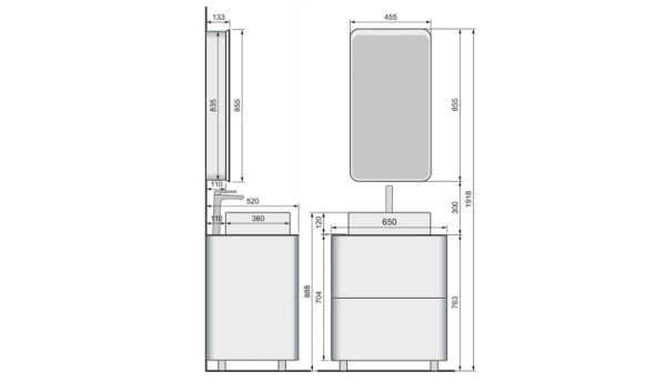 Тумба под раковину RAVAL Pure 65 напольная белая Pur.01.65.N.W
