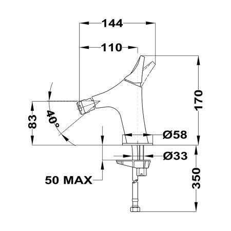 Смеситель Teka Sense для биде 916260200 хром