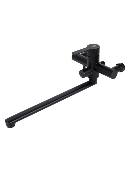 Смеситель для ванны однорычажный универсальный с душевым набором Agger Easy A3121144 черный матовый