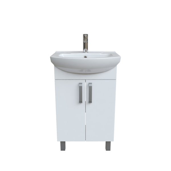 Тумба с умывальником, напольная, белая, 55 см, Optima Home, IDDIS, OPH55WFi95K