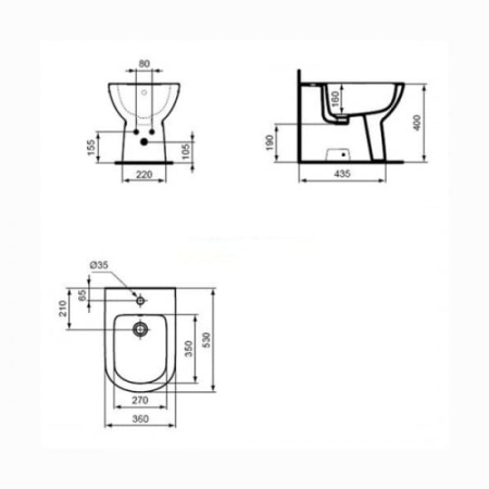 Биде напольное Ideal Standard Tempo T510101