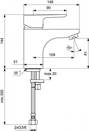 Смеситель для умывальника Ideal Standard CeraPlan III B0705AA