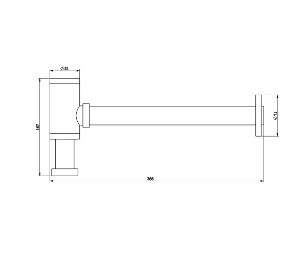 Сифон для раковины Bronze de Luxe чёрный 201B
