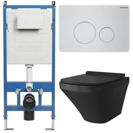 Комплект унитаза с инсталляцией Grossman Galaxy 97.4440BMS.05.01M с клавишей смыва