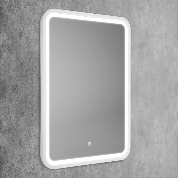 Зеркало с подсветкой Art&Max GENOVA AM-Gen-600-800-DS-F-White сенсорным выключателем