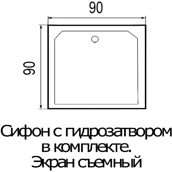 Акриловый душевой поддон (90х90) Wemor 10000002983 универсальная