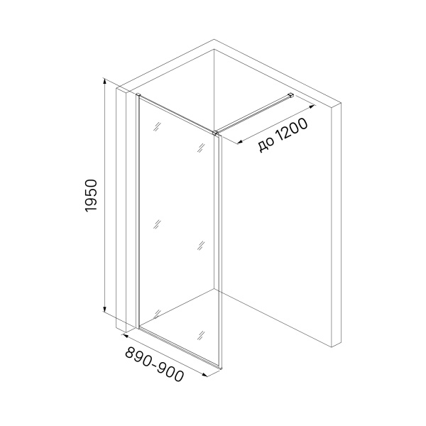 Душевая перегородка IDDIS 90x195 (SLI8WS9i23)