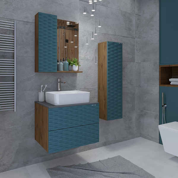 Тумба подвесная Grossman АЛЬБА-65 см 106502 с 2-я ящ, веллингтон/бриз