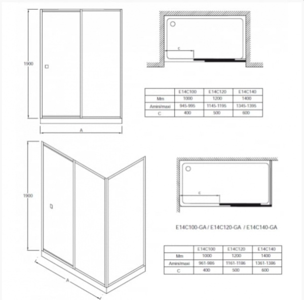 Душевая дверь Jacob Delafon Serenity 120 E14C120-GA