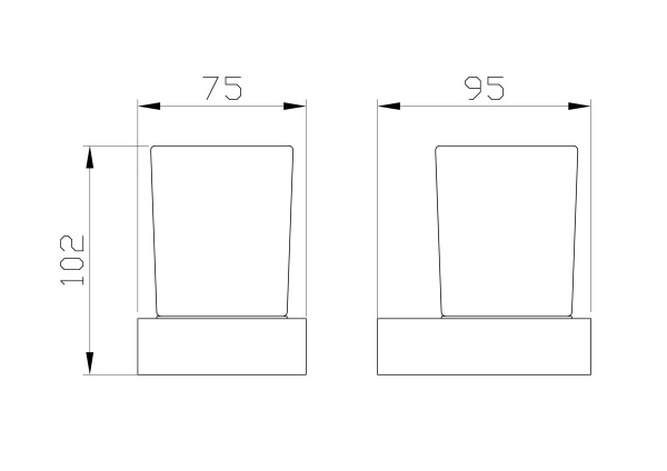 Стакан для зубных щеток с держателем WONZON & WOGHAND, хром WW-9521