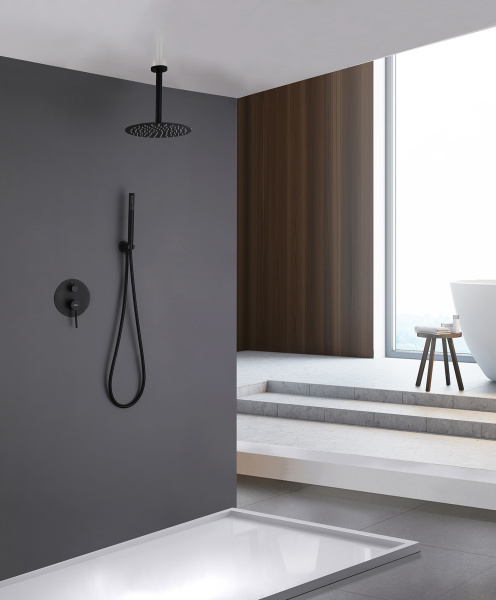 Душевой комплект ABBER Emotion AF8821B скрытого монтажа без излива, черная матовая