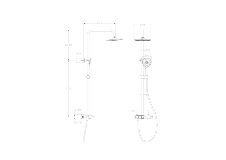 Душевая система WONZON & WOGHAND MUSE Corno, темный графит WW-A30653-BGG