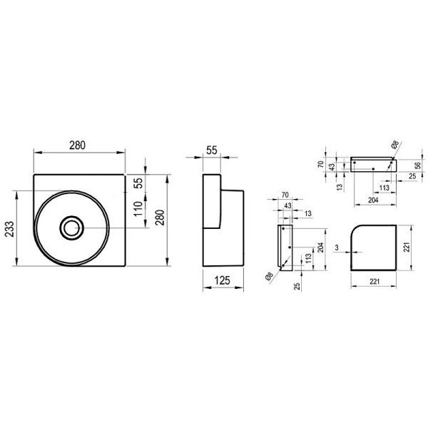 Раковина подвесная Ravak Yard 28 C XJX01028000