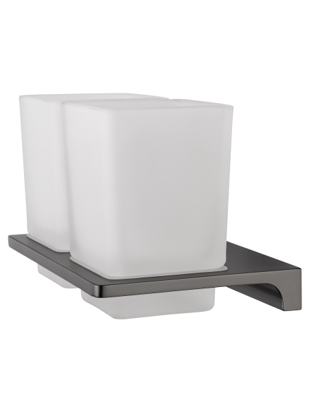 Два стакана для зубных щеток с держателем WONZON & WOGHAND ECLIPSE, темный графит WW-9128-GM