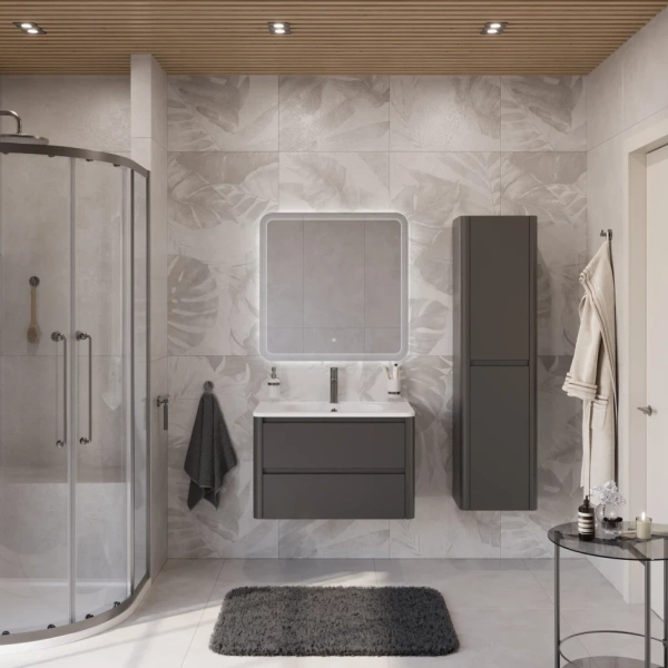 Тумба под раковину Cezares RELAX-800-2C-SO-GM оружейная сталь матовый