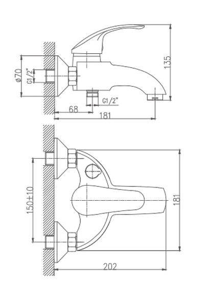 Смеситель для ванны Haiba HB3221 Смеситель для ванны Haiba HB3221