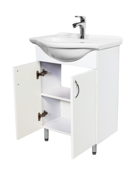 Тумба напольная с раковиной Orange Лайт LA-60TUW+RA белый