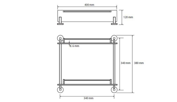 Полочка стеклянная двойная Bemeta Omega 104202122