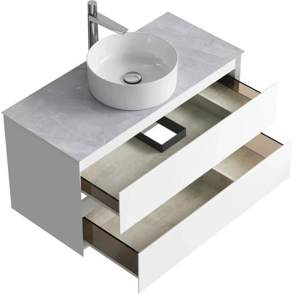 Тумба без раковины 100 см Aqwella Geometria GE01102WM белый матовый