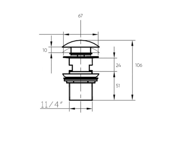 Донный клапан для раковины Bronze de Luxe 1001/1B