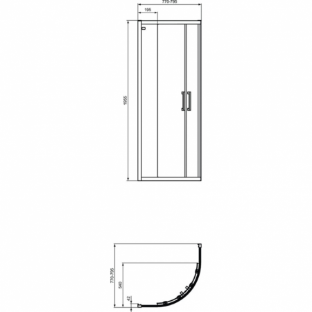 Душевое ограждение Ideal Standard CONNECT 2 Corner Quadrant (80х80) K9250V3, черный