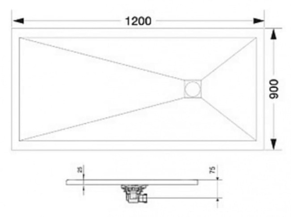 Душевой поддон мрамор 900х1200х25 RGW ST-0129MI 16152912-06