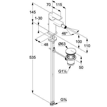 Смеситель для биде Kludi Renon 422165375