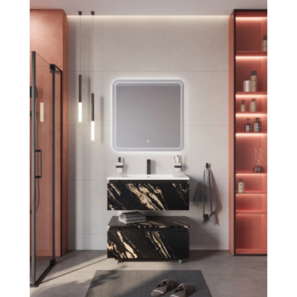 Тумба под раковину Cezares SLIDER-800-1C-SO-NF-P черный, без раковины