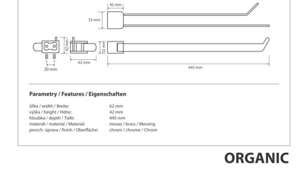 Полотенцедержатель двойной поворотный  Bemeta Organica 157004101