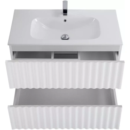 База под раковину Art&Max Еlegant AM-ELEGANT-800-2C-SO-BL-LED-P Белый глянец