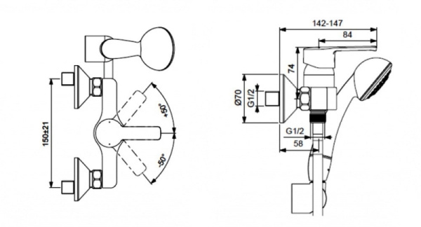Смеситель для душа Vidima Уно BA237AA