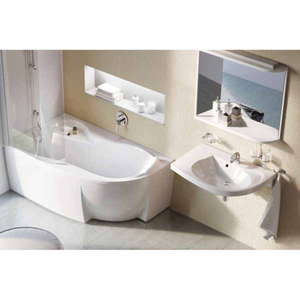 Шторка на ванну (100х150) Ravak Chrome CVSK1 Rosa 160/150 L 7QLS0U00Y1 Transparent