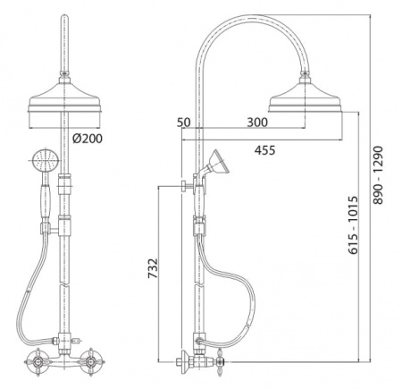 Душевая колонна Cezares GOLF GOLF-CD-01 хром