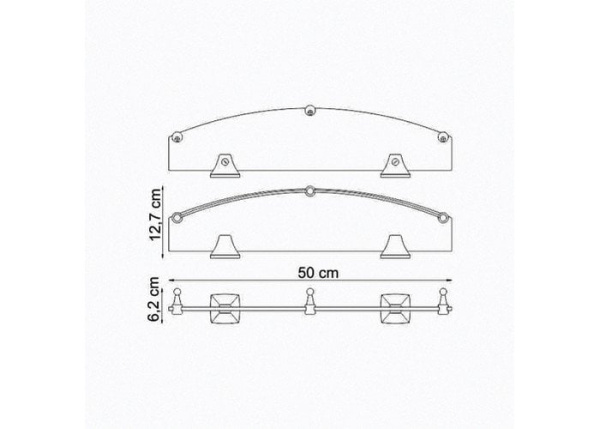 Полка стеклянная WasserKraft Wern 2524