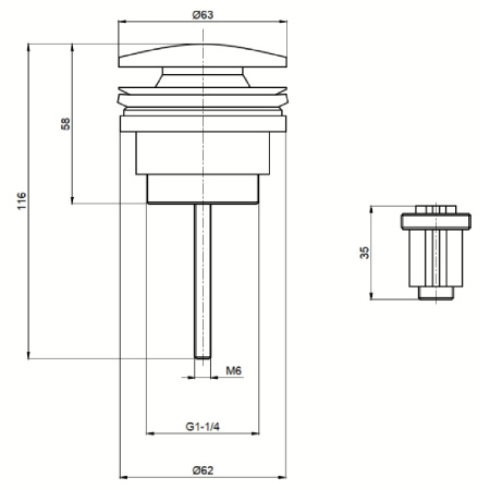 Донный клапан для раковины AQUAme AQM7003BG