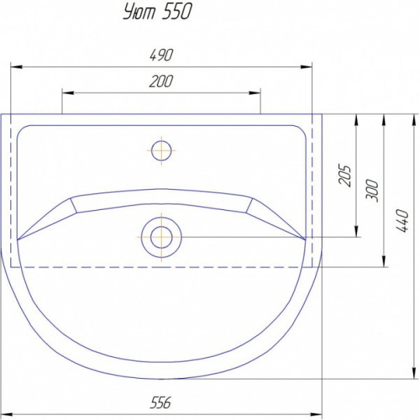 Раковина полувстраиваемая (55х45) СаНта     Уют55