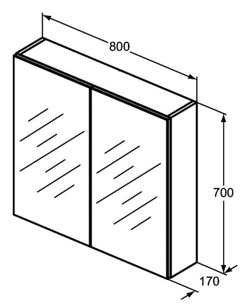 Зеркало-шкаф Ideal Standard Mirror&Light 80 см T3591AL