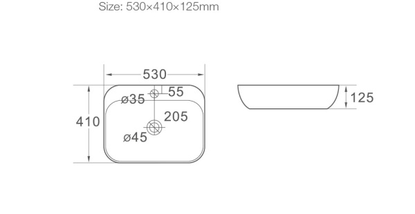 Раковина подвесная (53х41) SantiLine SL-1024