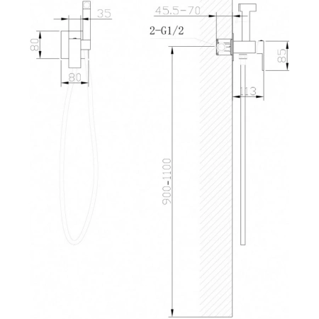 Смеситель ABBER Daheim AF8226W с гигиеническим душем, белый